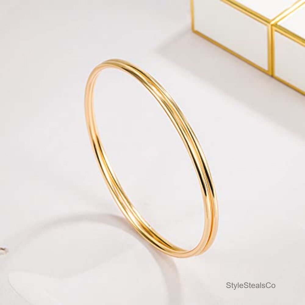 925 Sterling Silver Stackable Bangle Bracelet Set… - image 5